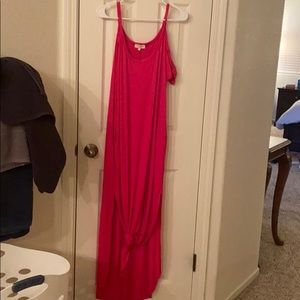 Woman’s cold shoulder maxi dress